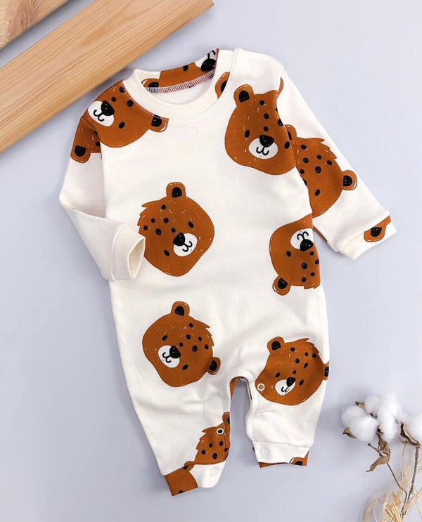 Brown Teddy Bear Baby Romper