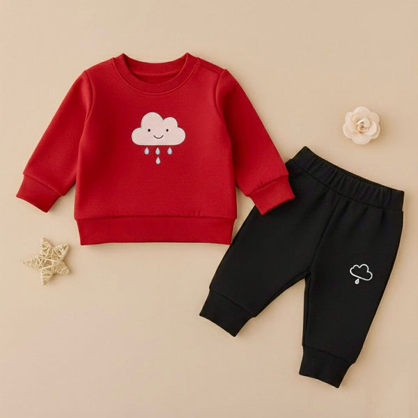Rain Cloud Winter Baby Tracksuit — Wool-Lined Melton