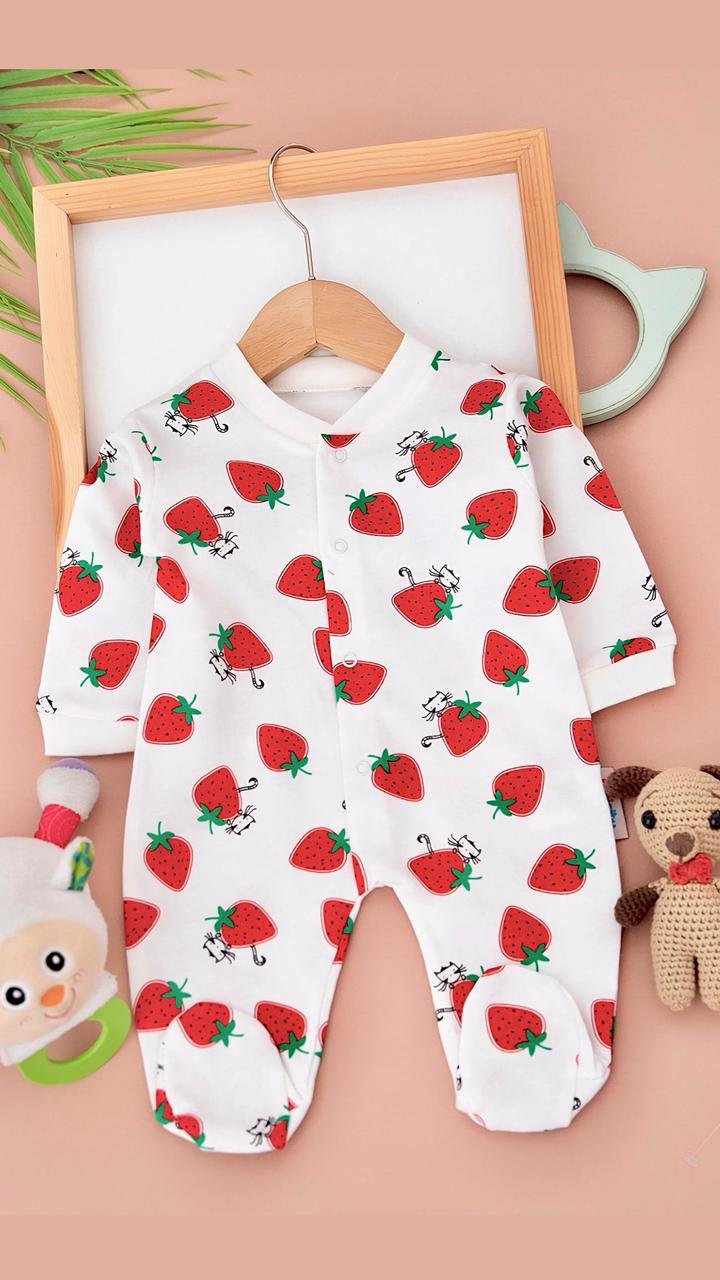 Strawberry Summer Baby Romper — Premium Cotton
