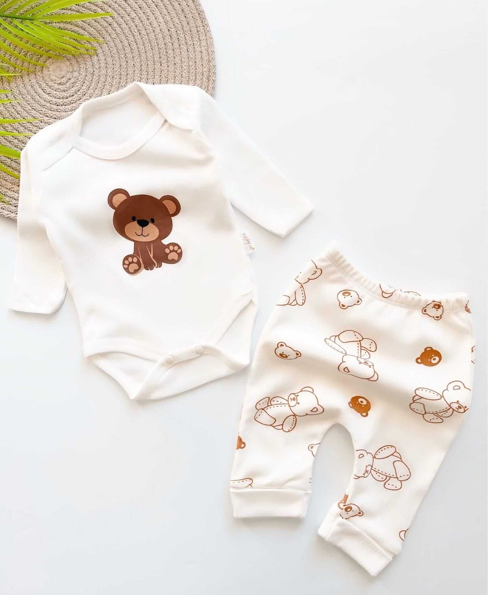 Teddy Bear Baby Tracksuit — 2-Piece Cotton Set