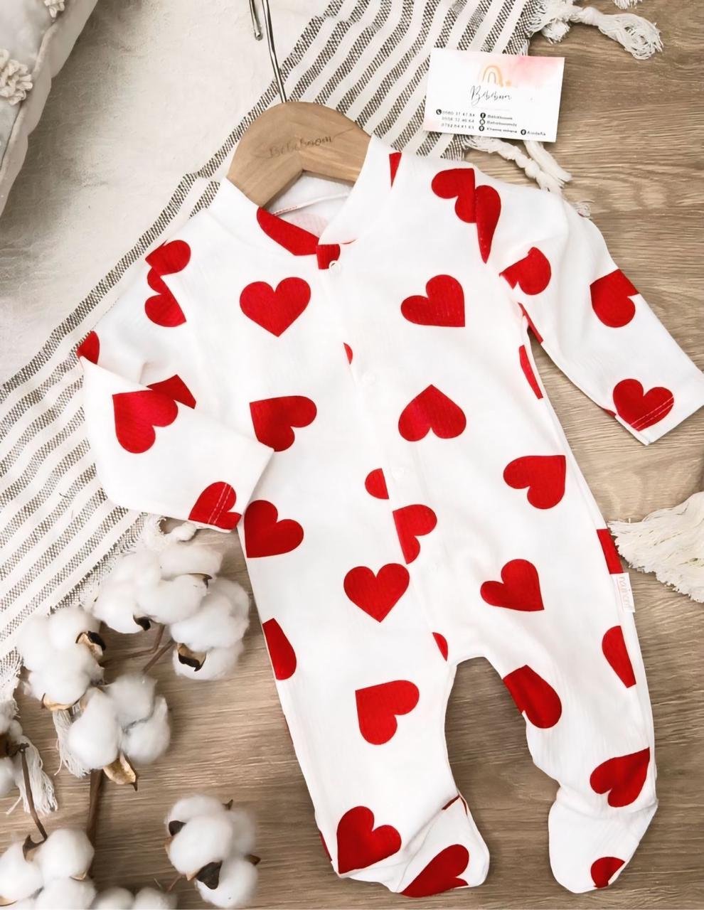 Red Hearts Baby Romper