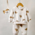 Coffee Teddy Bear Baby Tracksuit — 2-Piece Set