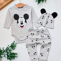 Grey Mickey Mouse Baby Tracksuit — 2-Piece Set