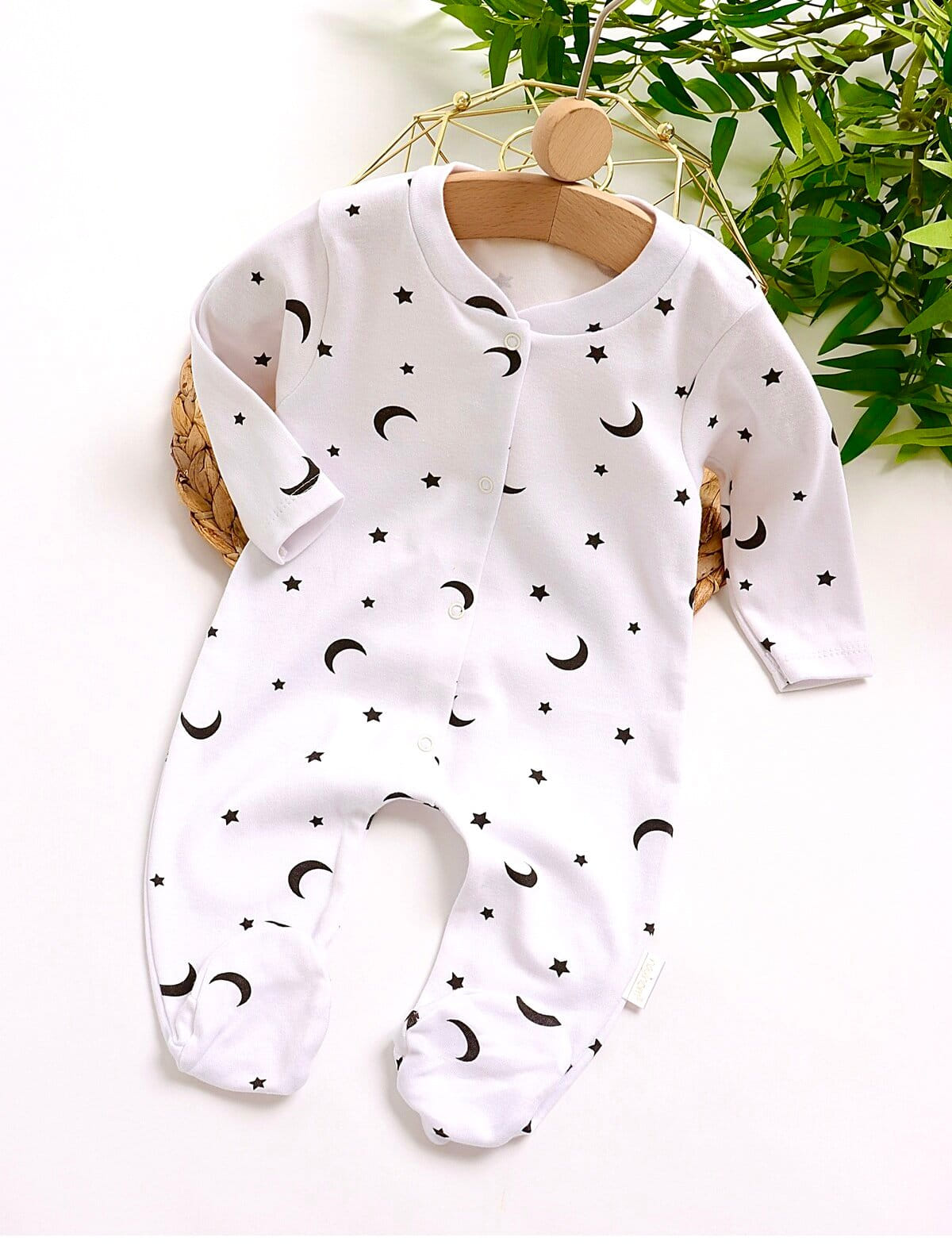 Crescent Moon & Stars Baby Romper