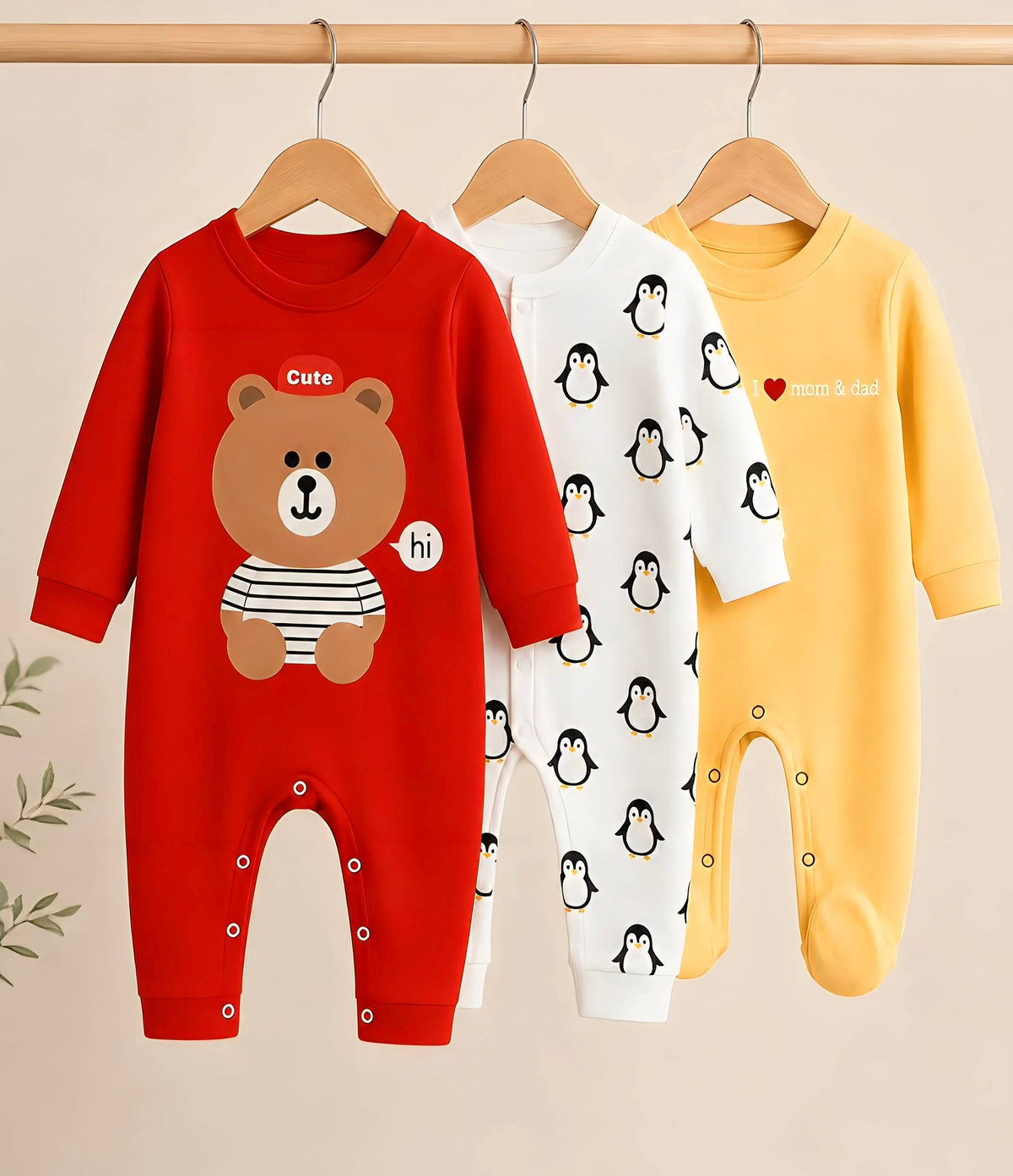 Comfy Cotton 3-Romper Bundle