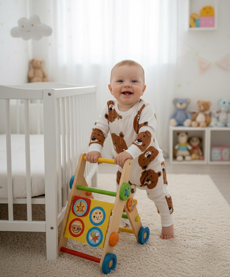 Brown Teddy Bear Baby Romper