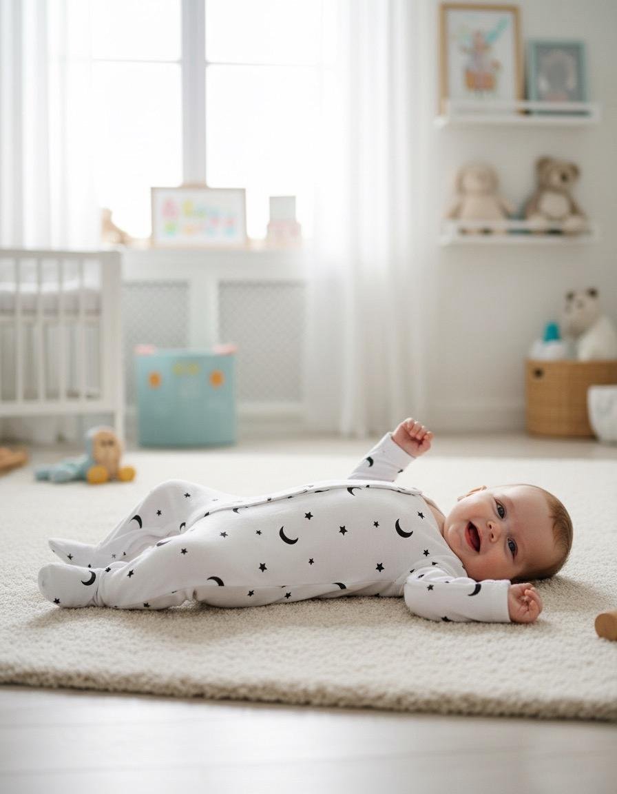 Crescent Moon & Stars Baby Romper