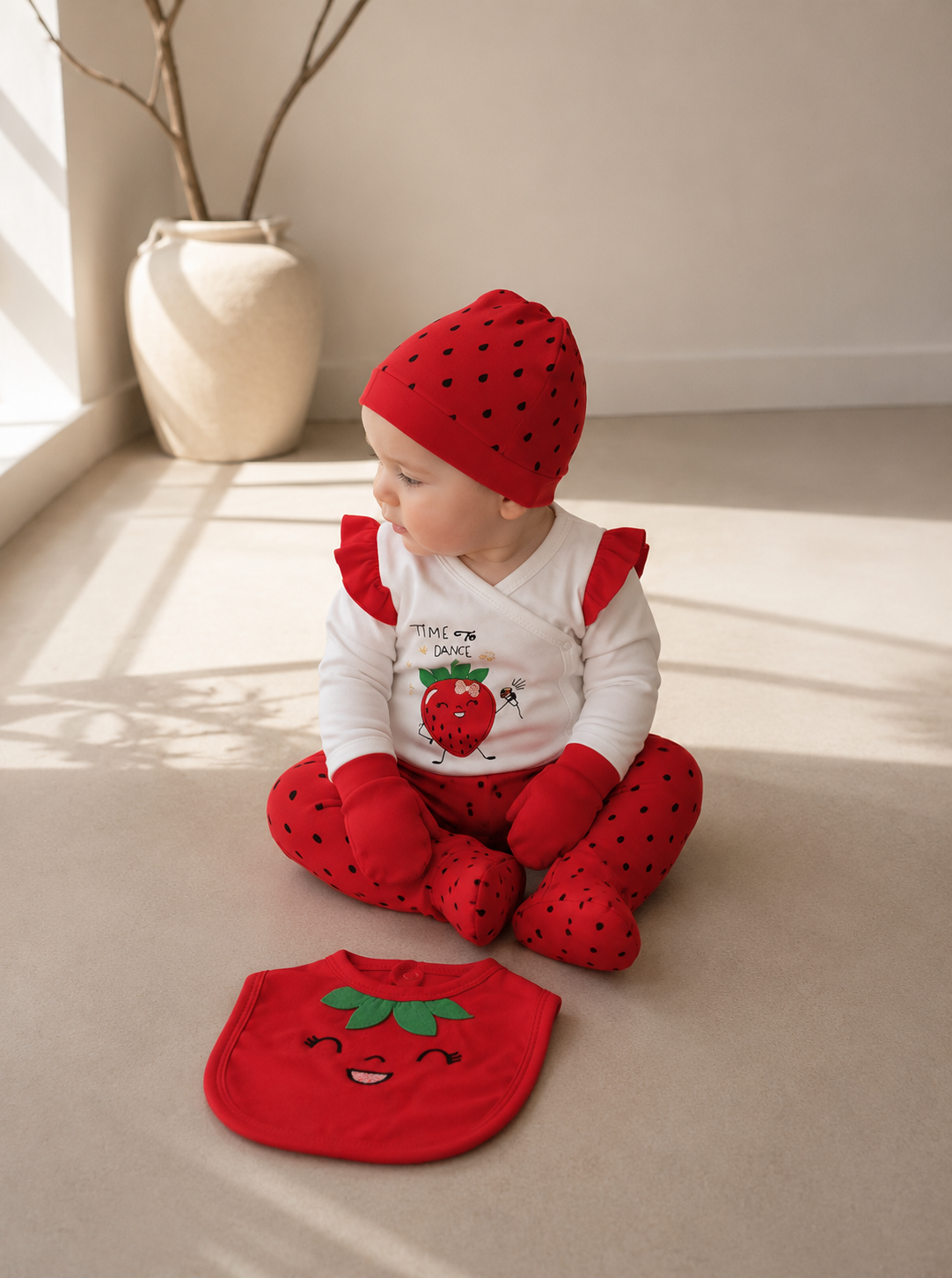Strawberry 5-Piece Baby Pajama Set