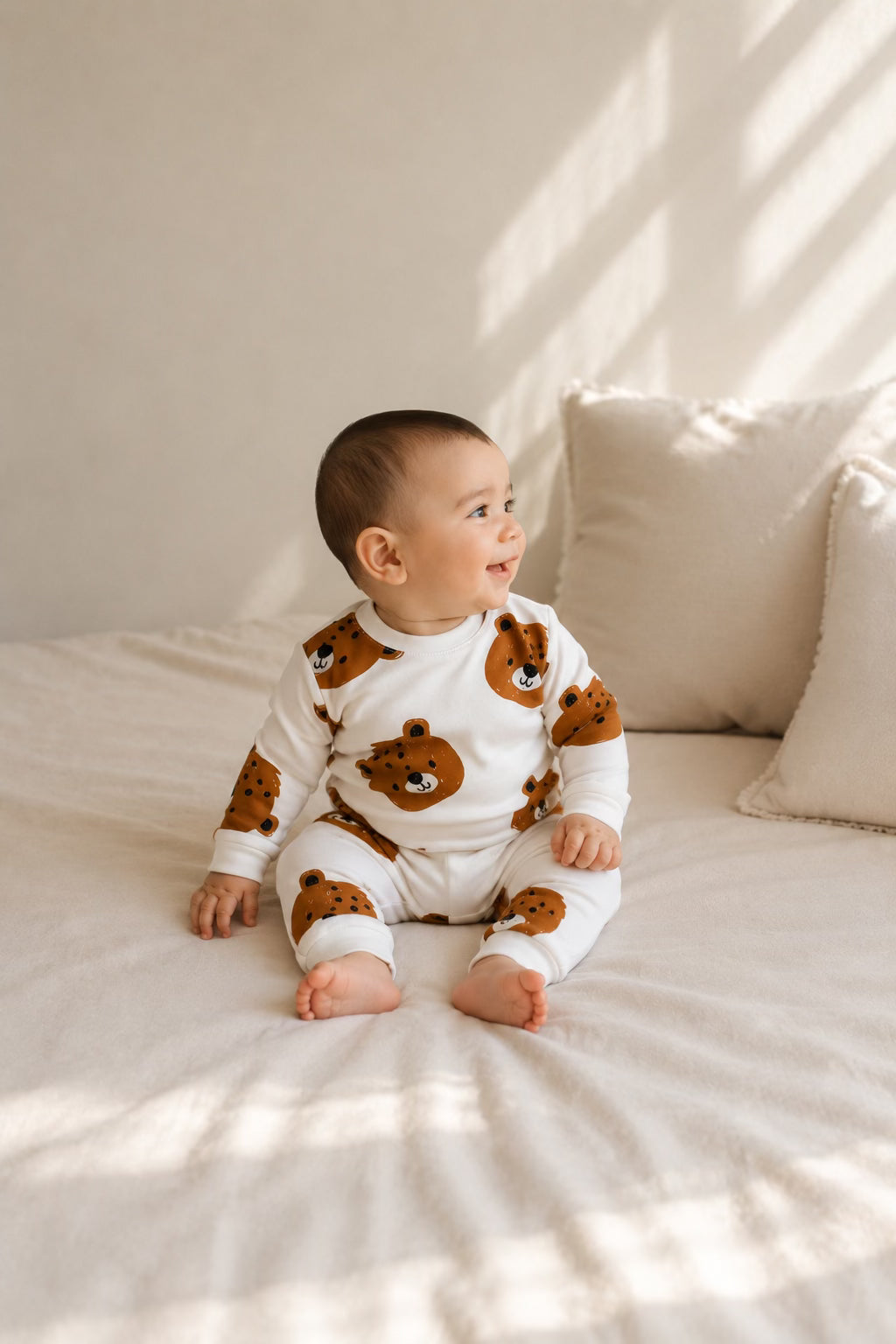 Brown Teddy Bear Baby Romper for summer