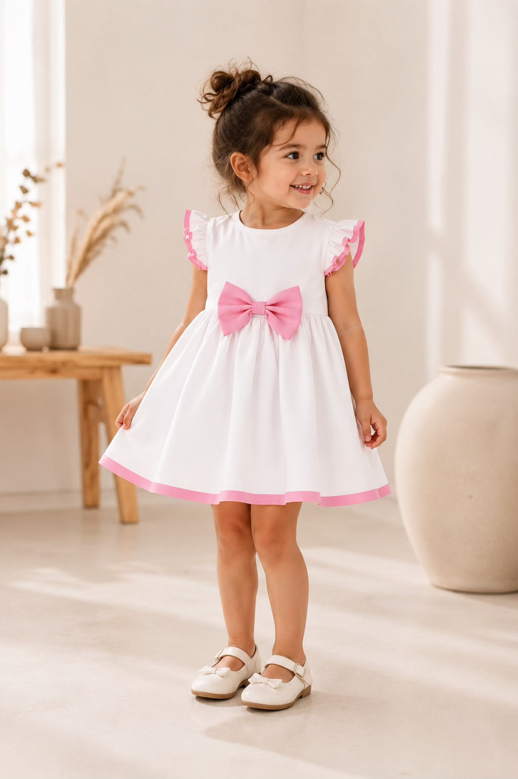 Little Princess Dress "Loli" — Rosaline with Burgundy Bow