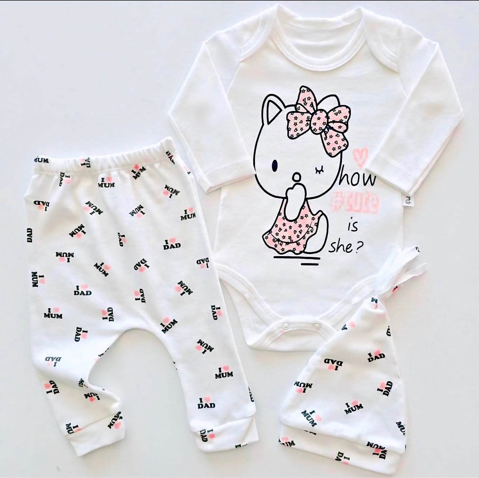 Hello Kitty Baby Tracksuit — 3-Piece Cotton Set