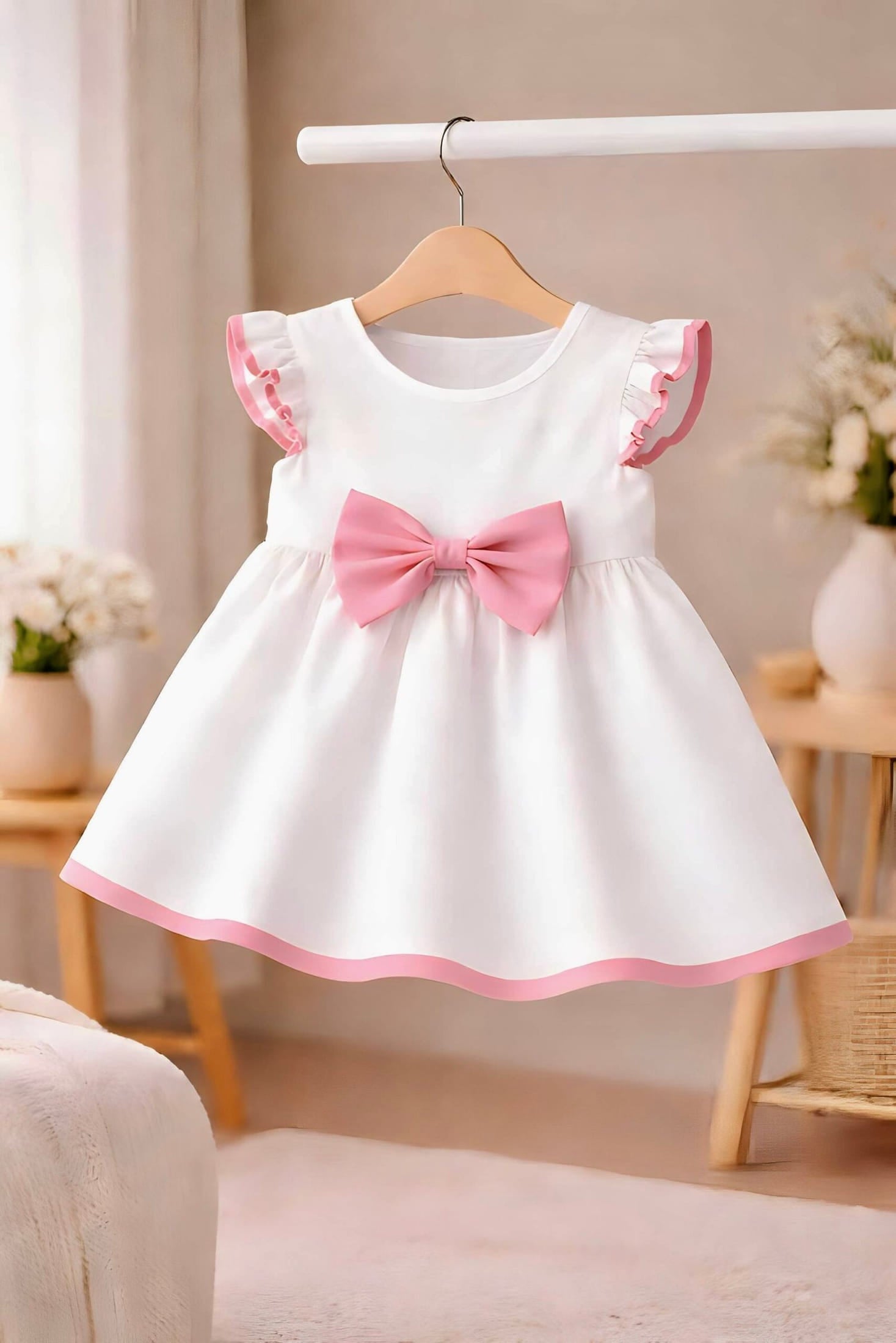 Little Princess Dress "Loli" — Rosaline with Burgundy Bow