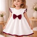 Little Princess Dress Layan — Rosaline with Burgundy Bow