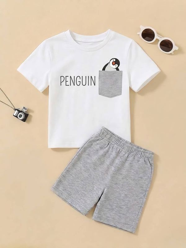 Penguin 2-Piece Summer Set for Kids(Unisex)