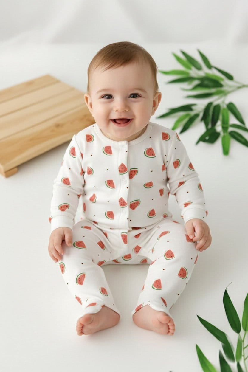 Sweet Melon Baby Romper — Soft Summer Cotton