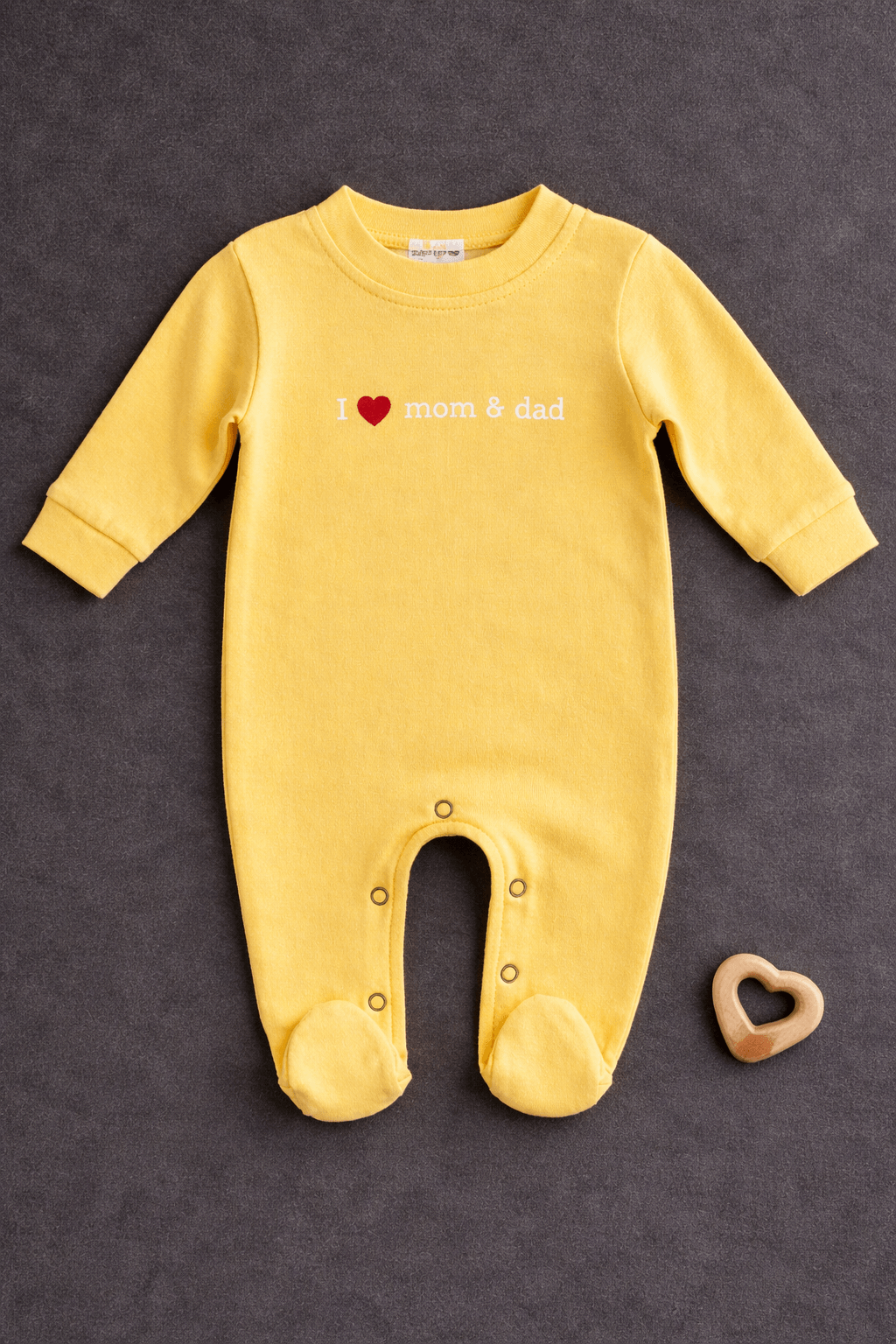 I ❤️ Mom & Dad Yellow Summer Baby Romper
