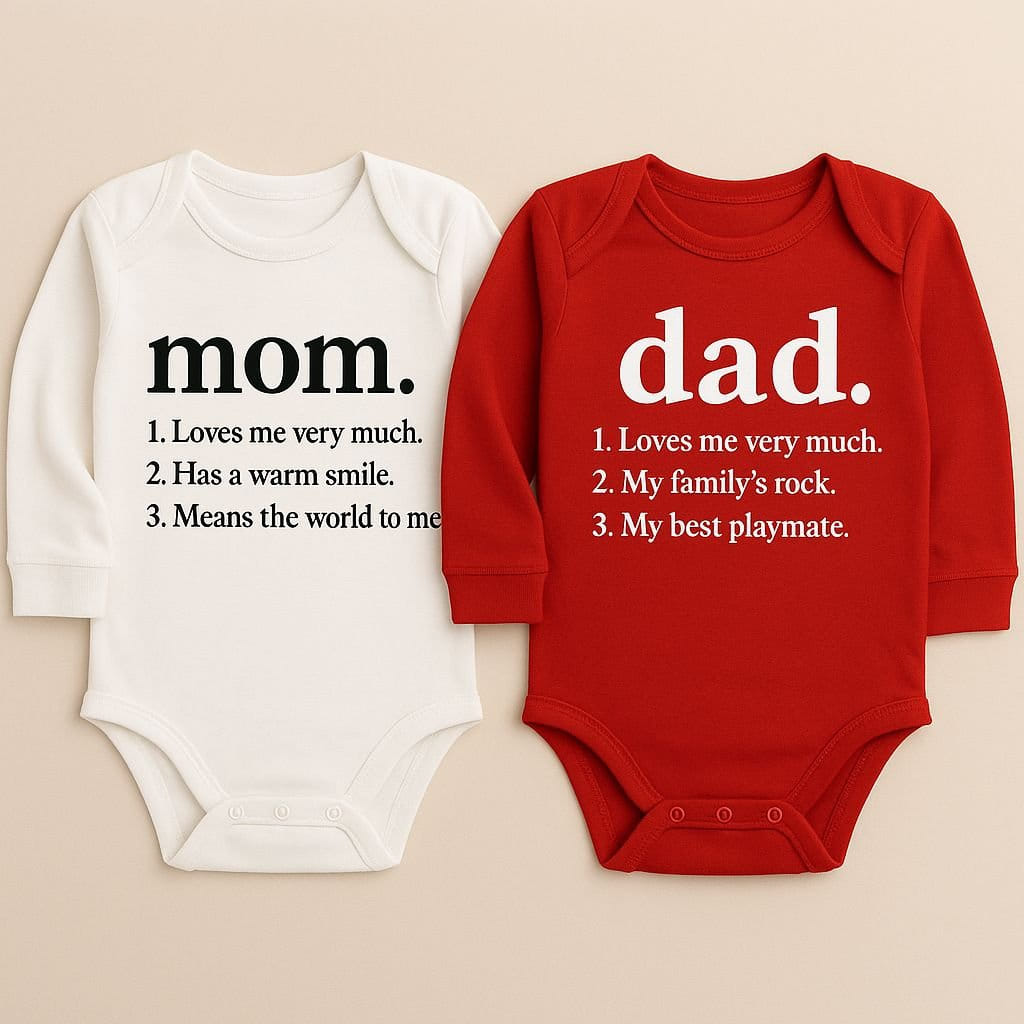 Mom & Dad Bodysuit Set — Summer Cotton