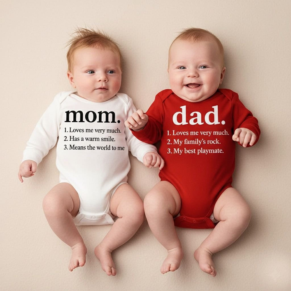 Mom & Dad Bodysuit Set — Summer Cotton