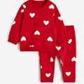 White Hearts Summer Baby Set — Red & White Cotton