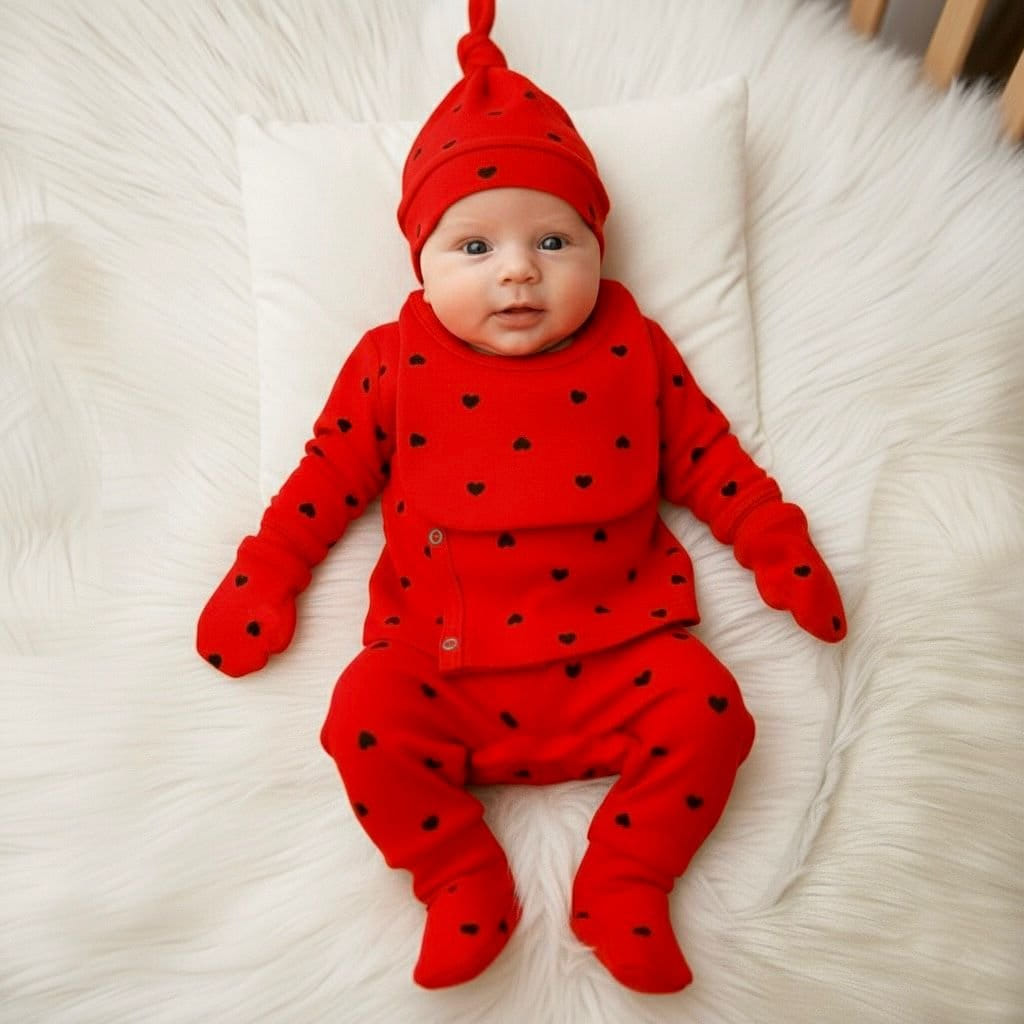 Black Hearts 5-Piece Pajama Set