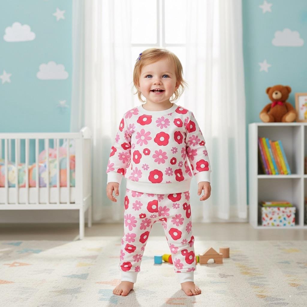 Floral Girls' Summer Baby Tracksuit — Soft Cotton