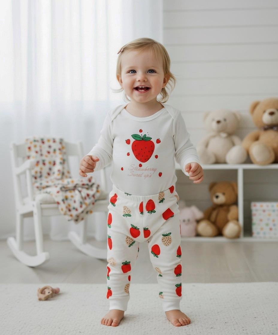 Strawberry Baby Tracksuit — 2-Piece Cotton Set