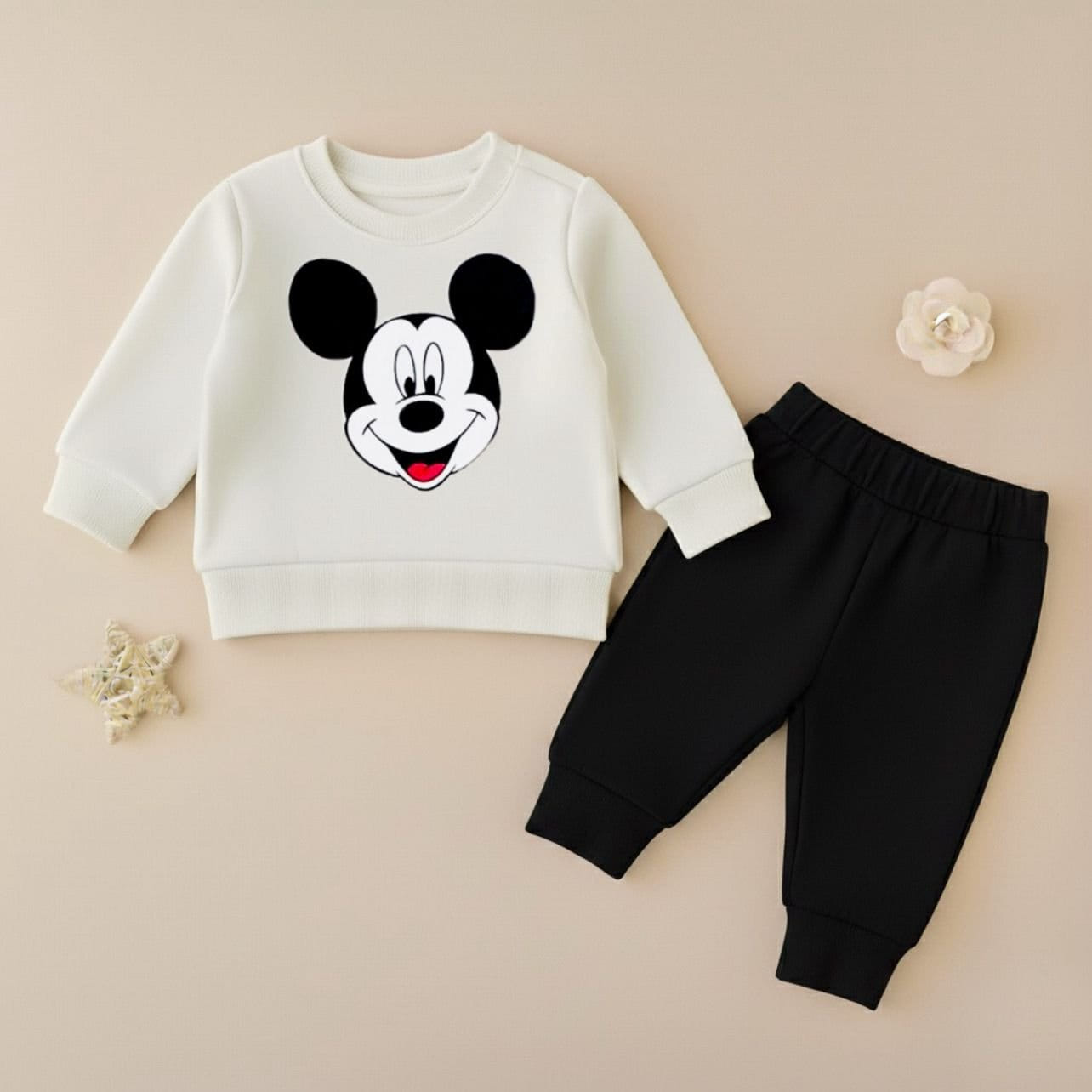 Mickey Mouse Warm Winter Baby Tracksuit — Fleece-Lined