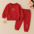 Love Heart Fleece-Lined Winter Baby Tracksuit